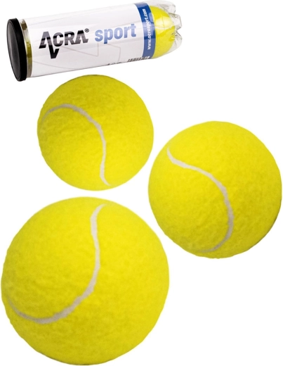 Tennisbolde ACRA til fritidsbrug, gule – 3 stk. i dåse