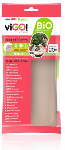 Bio papirstallerkener VIGO brune 13 × 20 cm, 20 stk.