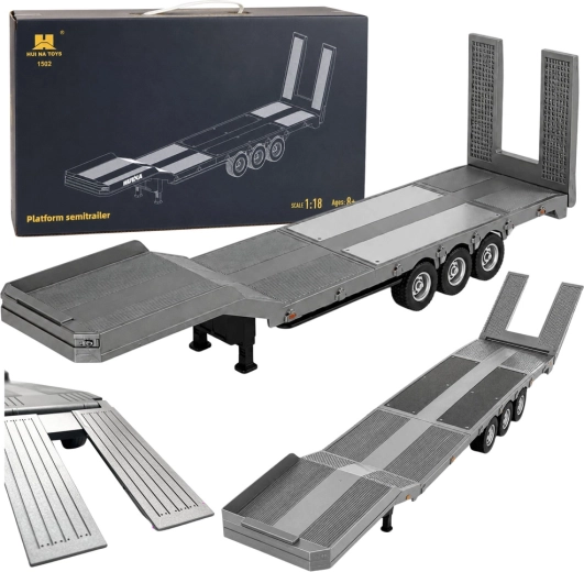 Huina RC lavt lav-lad trailer til Scania 770S 1:18 grå
