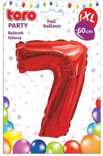 Folieballon tal 7, 60 cm, rød TORO
