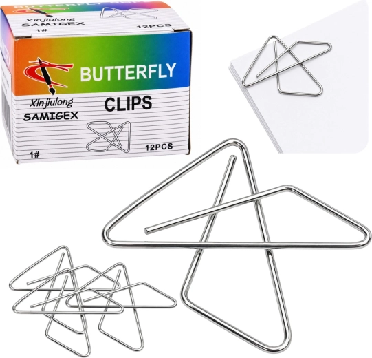 Krydsformede metalclips sommerfugl 24 mm (100 stk.)