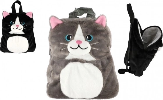 Plysbetrukket rygsæk kat 23 × 26 cm, 2 farver