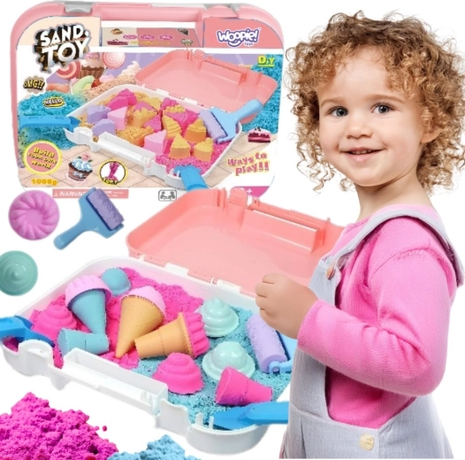 Woopie kinetisk sand Isbutik i kuffert 1 kg + tilbehør