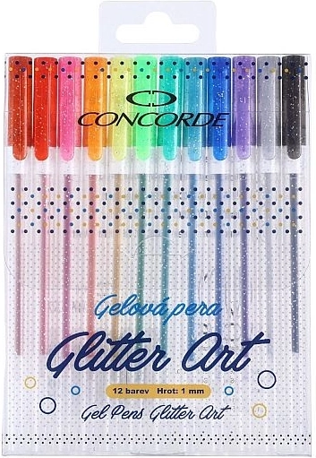 CONCORDE Glitter Art gelglanspenne, sæt med 12 stk.