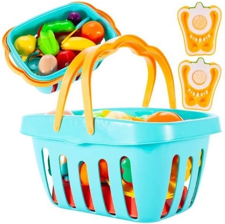 Kurv med frugt og grøntsager til skæring