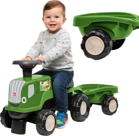 løbecykel traktor med trailer BIRDY FARM grøn 1–3 år – FALK