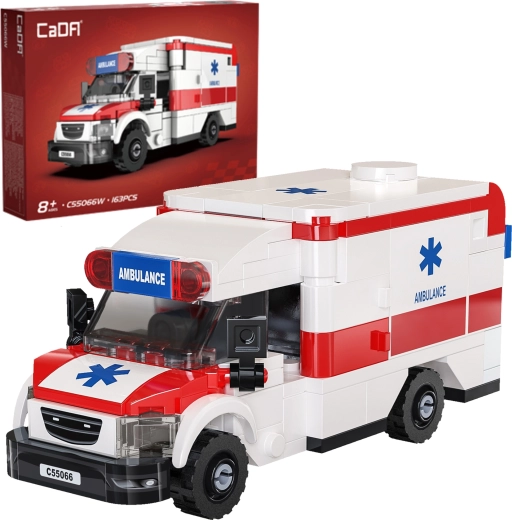 Byggesæt CaDA ambulance MedSwift Guard – racerbilsmodel med 163 klodser