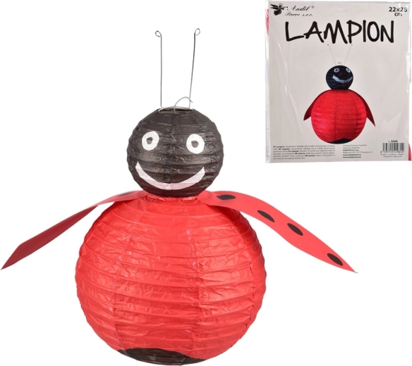 Lampion Mariehøne – rød papir