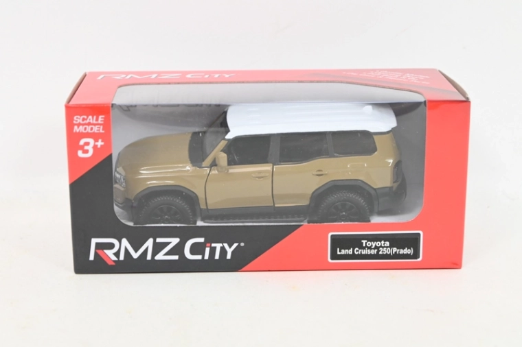 Toyota Land Cruiser metalmodelbil brun-gul