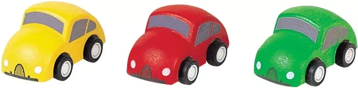 PlanToys træbiler til bilbane og togbaner (3 stk.)