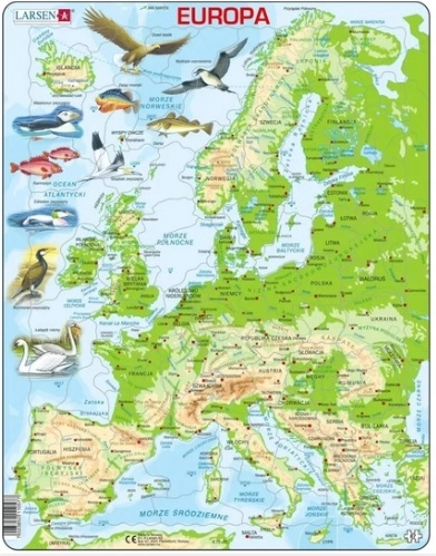 Larsen puslespil – fysisk kort over Europa