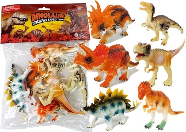 Sæt med plastdinosaurfigurer 10 cm 6 stk.