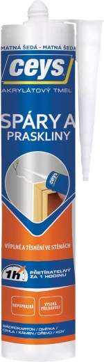 Acrylatfugemasse til fuger og revner 280 ml grå mat CEYS