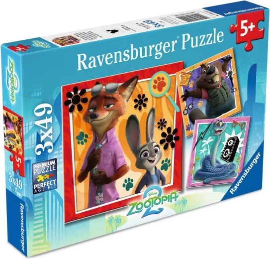 Puslespil RAVENSBURGER Zootropolis: Dyrenes by 3×49 brikker