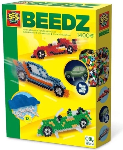 SES Creative Beedz strygeperler biler 1400 stk lyser i mørke