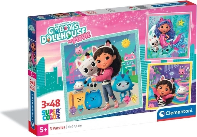 Puslespil Gabbys magiske hus 3×48 brikker CLEMENTONI
