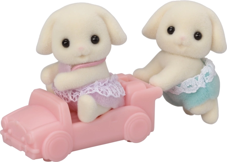 Sylvanian Families Flora kanin-tvillinge med vogn