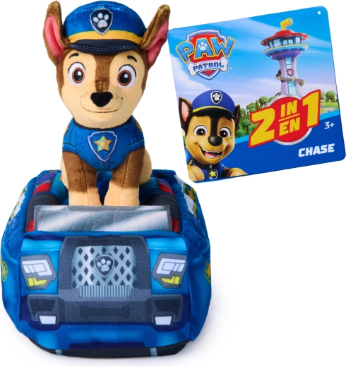 PAW Patrol Chase 2-i-1 plysbil med hund 20 cm