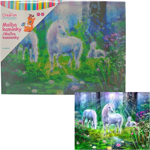 Diamantmaling Pegasus i den magiske skov 30 × 40 cm