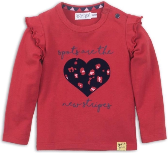 Dirkje piget-shirt med lange ærmer, rød