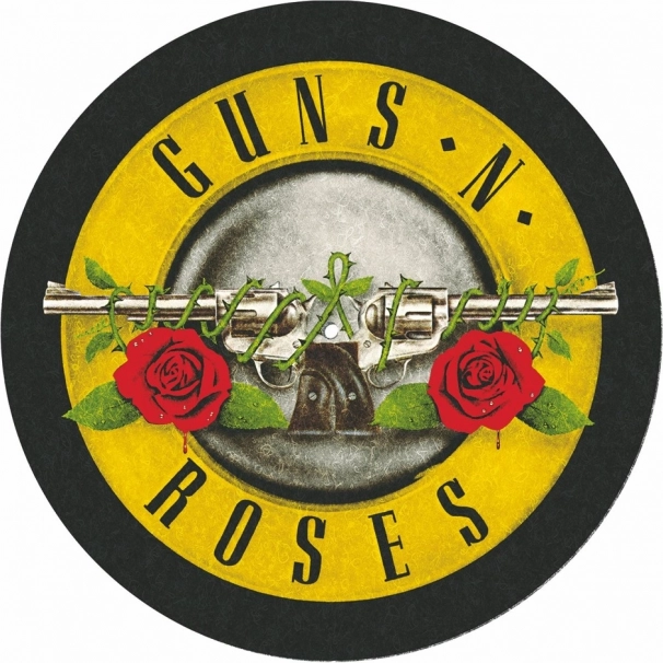 Pladespillerunderlag med motiv af Guns and Roses
