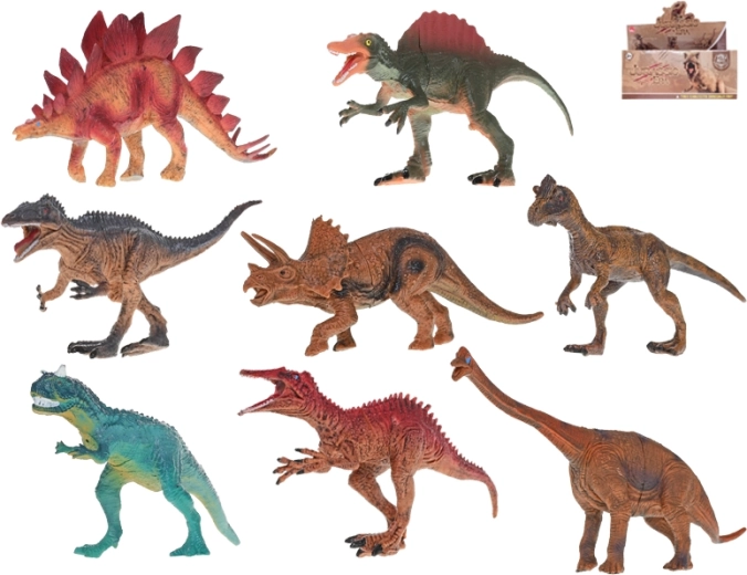 Sæt med dinosaurer 14–17 cm – realistiske plastfigurer (8 stk.)