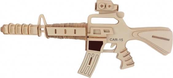 Træ 3D puslespil Maskinpistol