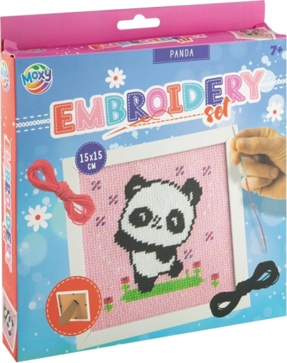 Broderisæt med korssting – panda MOXY