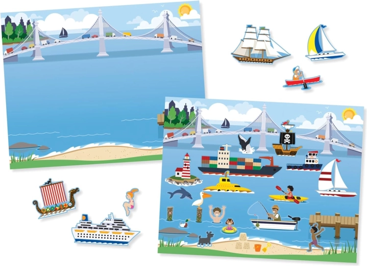 Køretøjs-stickerpad – sæt med genanvendelige klistermærker og scener MELISSA & DOUG