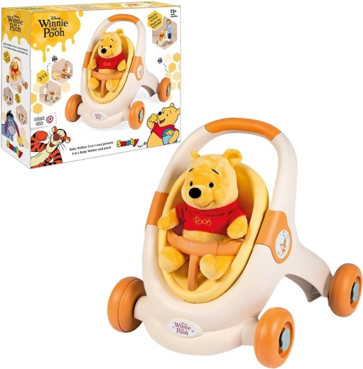 Gåvogn Peter Plys 3 i 1 med plysbamse