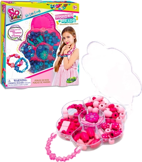 Tasia sæt af træperler til armbånd, 2 varianter