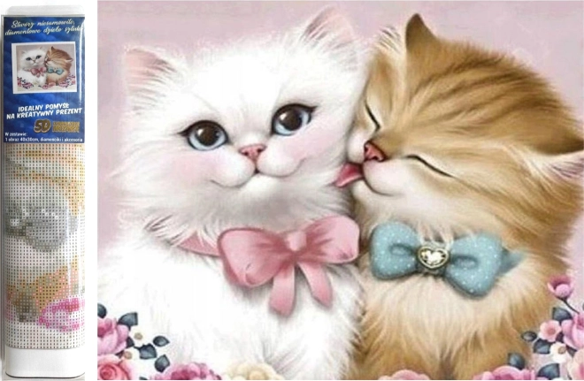 Diamantmaling forelskede katte 30 × 40 cm