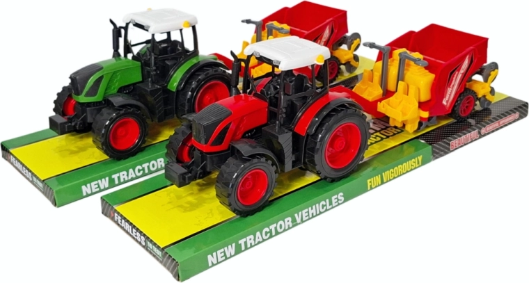 Traktor med påhængt spreder