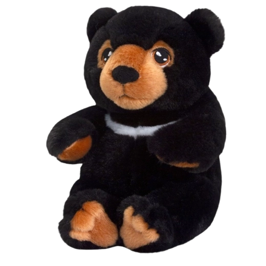 Keel plysbamse sort 18 cm