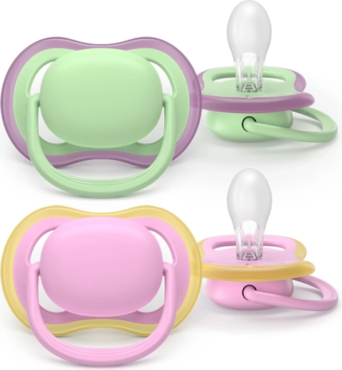 Philips Avent sut Ultra Air, lyserød og grøn, 6–18 måneder, 2 stk.