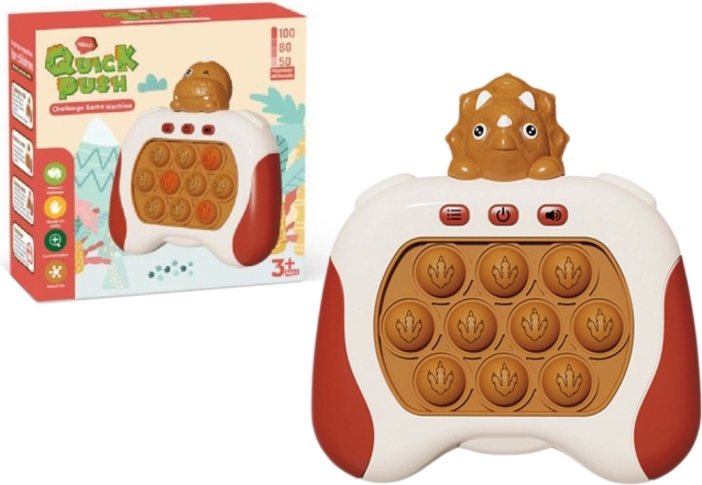 Sensorisk spil triceratops Pop It med lys og lyde, brun