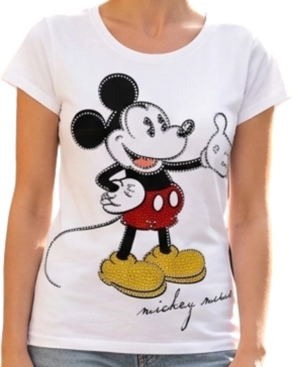 Hvid Mickey T-shirt i bomuld