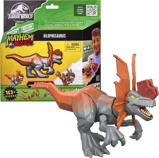 Jurassic World Mayhem Mix-Ups 2-i-1-dinosaurfigur Dilophosaurus