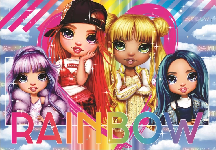 CLEMENTONI-puslespil Rainbow High: Violet, Ruby, Sunny og Skyler, 180 brikker