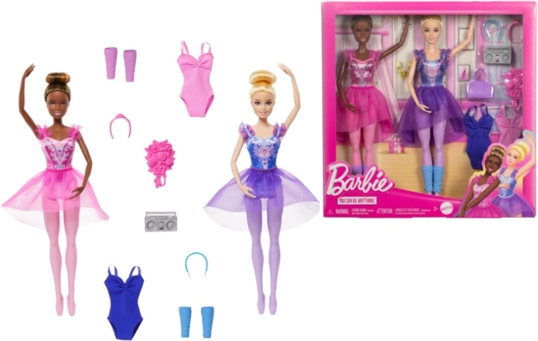 Barbie sæt med to balletdukker med tilbehør