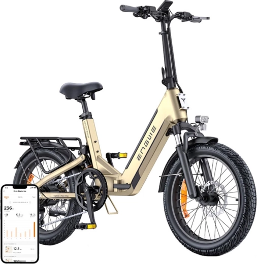Engwe L20 3.0 Boost sammenklappelig elcykel 250 W 16" guld