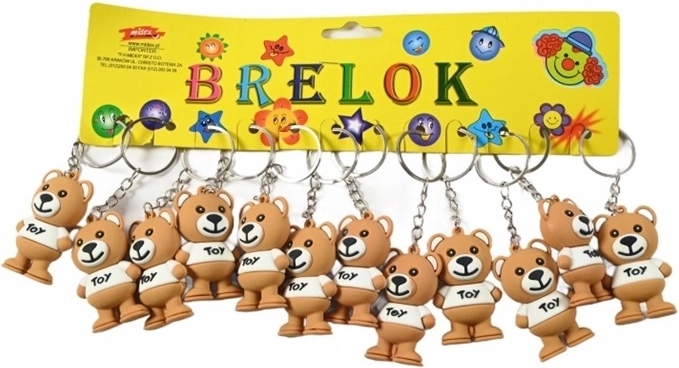 Nøglering bamse – pakke med 12 stk.