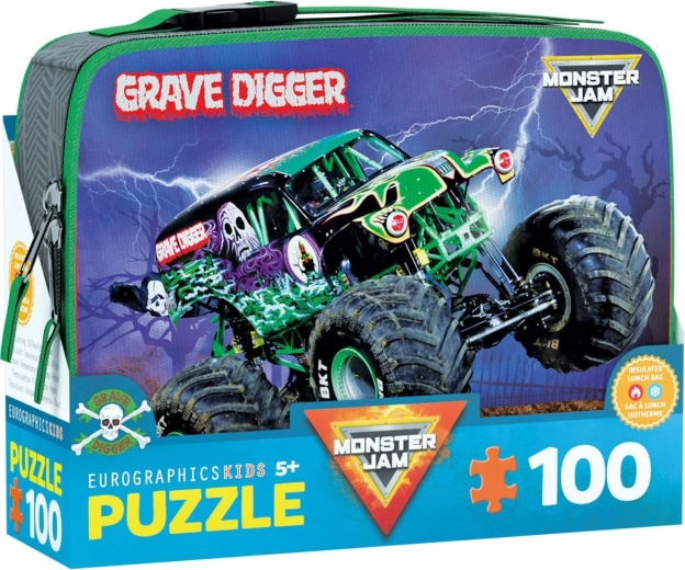 Puslespil i madkasse EUROGRAPHICS GRAVE DIGGER MONSTER JAM 100 brikker