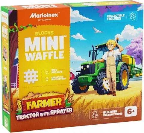 Marioinex Mini Waffle Bonde – traktor med sprøjte (50 dele)