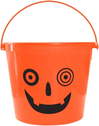 Halloween-spand til slik med motiv af et vildt græskar 14 × 11 cm