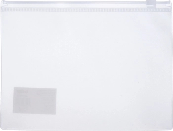 Transparent mappe til dokumenter med lynlås