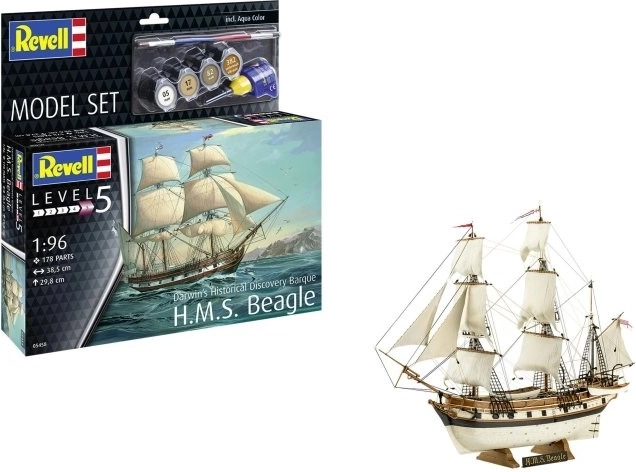 Plastikmodel af skibet H.M.S. Beagle