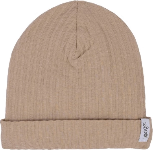 Lodger Beanie Seersucker beige hue 6–12 måneder