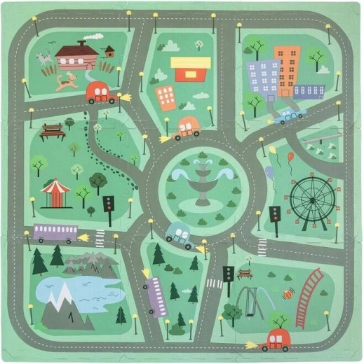 FreeOn Free2Play skum-legetæppe puzzle road (9 dele)