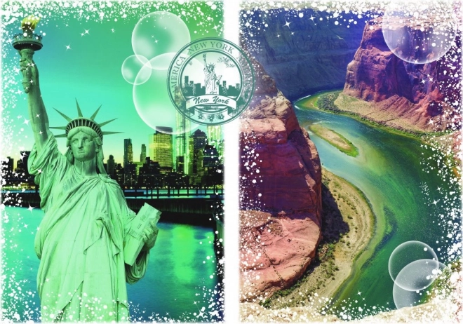 Puslespil Rejsen rundt i verden: Amerikas Forenede Stater 2000 brikker